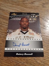 "20/20" 2011 LEAF U.S. ARMY ALL-AMERICAN BOWL AUTO OF QUINCY RUSSELL CARD TA-QR1