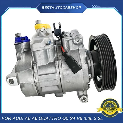 CO29098C A/C Compressor w/ 6-Clutch Pulley For 06-15 Audi A6 A6 A7 Quattro Q5 S4 Foto 1 de 4
