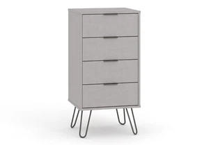 Core Products Augusta 4 Drawer Narrow Chest of Drawers in Grey - Picture 1 of 5