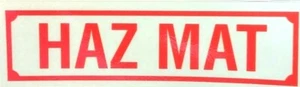 HAZ MAT Highly Reflective Decal - 1 1/4" x 4 1/4" - RED - Hazardous Materials - Picture 1 of 1