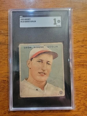 1933 Goudey Baseball #110 Goose Goslin SGC 1 Washington Senators HOF - Image 1 of 2