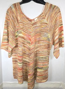 Suéter Estilo Crochet Multicolor Glory Desteñido Para Mujer Estilo Bohemio 2X Retro - Imagen 1 de 7