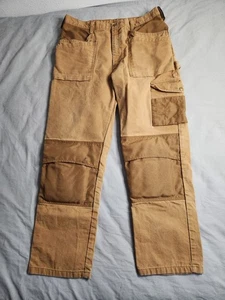 Vintage Skillers Doppelknie Canvas Hose Herren Gr. 38x31 braun Utility strapazierfähig USA - Bild 1 von 10