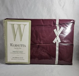Vtg Wamsutta Supercale Plus Twin Flat Sheet Percale No Iron 50/50 Burgundy NIP - Picture 1 of 6