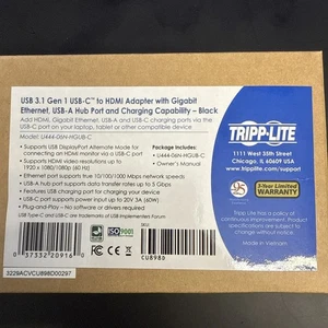 Tripp Lite USB 3.1 USBC to HDMI adapter with Ethernet USB-A and Charging - Afbeelding 1 van 3