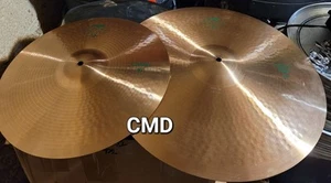 VINTAGE 1980S PAISTE 505 GREEN INK 20" HEAVY RIDE 16" CRASH CYMBALS SWITZERLAND - Picture 1 of 5
