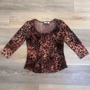 Samt Paisley Korsett kleines Top Bluse Fairycore Whimsygoth Cottagecore Boho Y2K - Bild 1 von 12