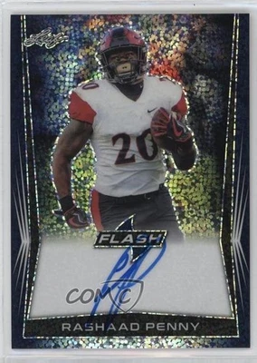 2018 Leaf Flash Blue /50 Rashaad Penny #BA-RP1 Rookie Auto RC - Image 1 of 2