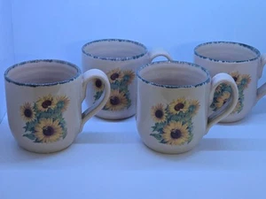 Vintage Home & Garden Party Sunflower Stoneware - 16 oz Coffee mug - set of 4 - Foto 1 di 3