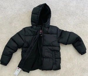 SWISS TECH Puffer Jacket Coat Boys Youth Large L (10-12) Husky Black Fleece Line - Picture 1 of 9