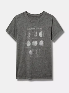 Lunar Phases Burnout Women's Plus Size 2X Classic Tee - Picture 1 of 2