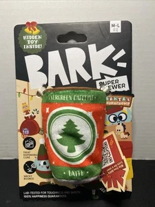 Bark Christmas Santa  Super Chewer Evergreen Caffeine Latte Dog Toy M-L New 🐶 - Picture 1 of 2