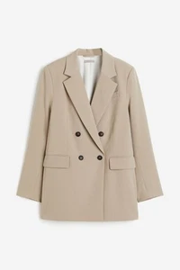 H&M Beige Double Breasted Blazer Women’s Size Medium - Picture 1 of 8