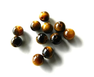 Tiger Eye, 6mm Approx Smooth Round Beads, Bag of 11 Beads, Nice Highlights - Bild 1 von 1