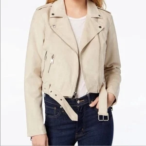 Levi's Beige Kunstleder Gürtel Motorradjacke Größe Extra Small - Bild 1 von 10