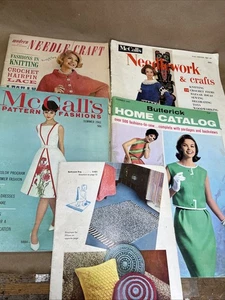 Vintage Sewing NeedleCraft Crochet Magazine Lot McCalls Butterick Pattern 60s - Picture 1 of 24