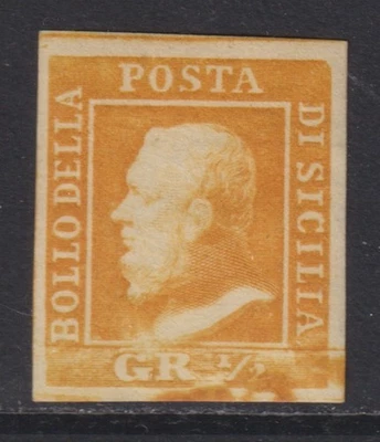 Italian States/SICILY 1859 YV 18 signed Brun MLH VF / CAT VALUE $250 - Image 1 of 2