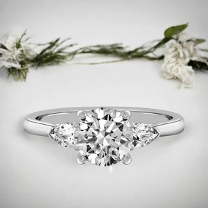 18k White Gold Engagement Ring Lab Grown Round 1.4 Carat IGI Certified Diamond - Picture 1 of 10