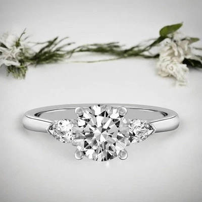 18k White Gold Engagement Ring Lab Grown Round 1.4 Carat IGI Certified Diamond - Image 1 of 4