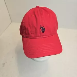 US Polo Assn Red Hat Adjustable Strapback Red Blue Pony Nwot - Picture 1 of 6