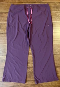 Smitten Purple 2-Pocket Scrub Pants Polyester/Spandex Women’s Size 3XL - Picture 1 of 3