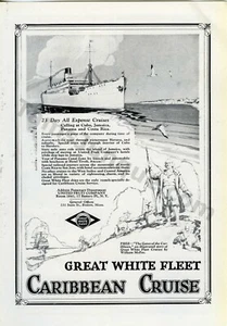 1923 Great White Fleet Caribbean Cruises Fun PRINT AD Over 100 years old (3425) - Imagen 1 de 1