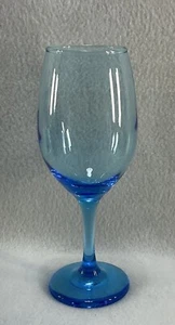CRISTAR RIOJA Sky Blue 8" Vintage Wine Glass Glows Christmas Anniversary - Picture 1 of 8