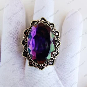 Tanzanite Gemstone Ring, 925 Sterling Silver Ring, Antique Handmade Ring - Picture 1 of 7