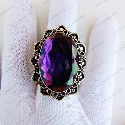 Tanzanite Gemstone Ring, 925 Sterling Silver Ring, Antique Handmade Ring - Image 1 of 4