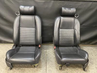 02-05 FORD THUNDERBIRD PAR DE 6 VÍAS ASIENTO DELANTERO ELÉCTRICO NEGRO CUERO RIBETE BW Foto 1 de 4