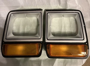 Fit For Dodge Pickup Truck Headlight Headlamp Bezel Pair w/ Corner Parking Light - Picture 1 of 5