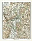 Grand-Duché Hesse Kurhesse Carte Géographique 1905 Oberhessen Rhein-Hessen