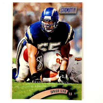 Junior Seau 1997 Topps Stadium Club Card #1 NFL San Diego Chargers - Image 1 of 2