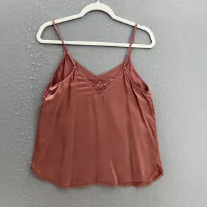 Top Anthropologie para mujer pequeño malva 100 % seda cami encaje ribete correas ajustables - Imagen 1 de 8