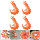 Realistic Fake Shrimp Model Figurines for Kitchen/Home Decoration (4pcs)