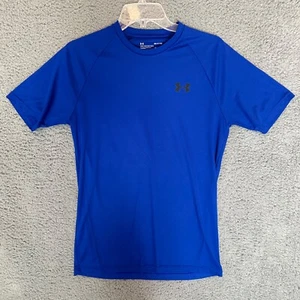 Under Armour Mens T-Shirt Blue Size S Small Breathable Stretch Athletic - Picture 1 of 3