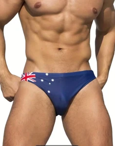 Mens Australian Flag Briefs Trunks Swimming Sports UK Sizes 32 to 36 Inch - Picture 1 of 5