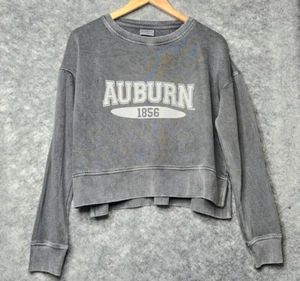 chicka-d NCAA Auburn Tigers Damen kuscheliges Fleece Sweatshirt Crop meliert grau MED - Bild 1 von 8