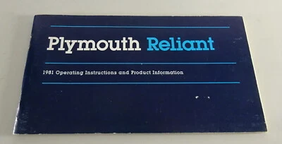 Manuale Del Proprietario / Libretto Plymouth Reliant Anno 1981 - Immagine 1 di 2