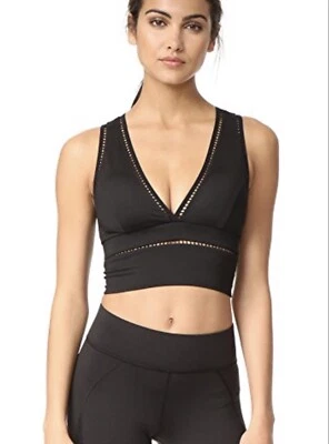 Michi Yoga Plunge Crop Top Black Sz L/G New - Image 1 of 4