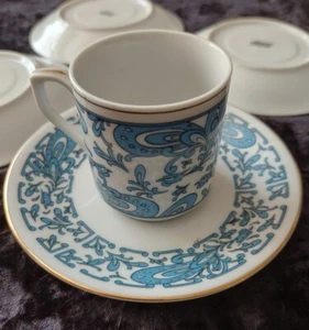 Blaugold Paisley Espressotassen und Untertassen 4er Set - Bild 1 von 7