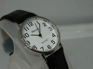 Orologio donna RAVEL DELUXE facile da leggere quadrante bianco cinturino nero arabo. in scatola - Foto 1 di 9