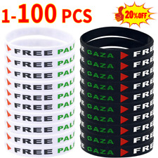 1-100X Free Palestine Silicone wrist band / bracelet Palestinian flag PLO Gaza