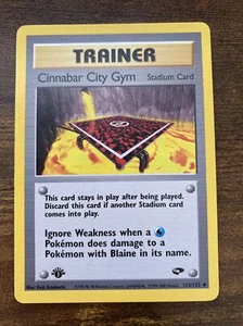 NM (1st edition) Pokemon CINNABAR CITY GYM Card GYM CHALLENGE Set 113/132 Ed - Picture 1 of 4