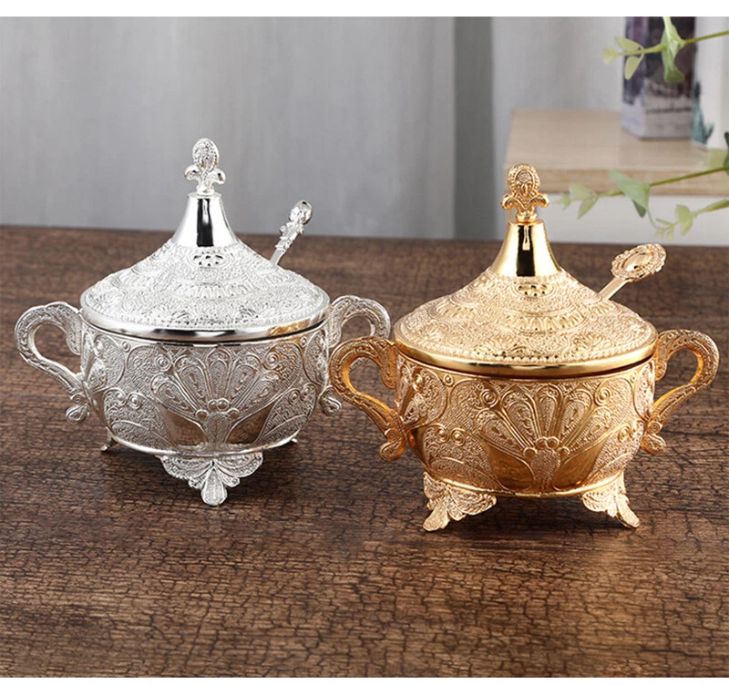Azúcar Turco con Cuchara Vintage Elegante Cobre Cocina Mesa Decoración Foto 1 de 2
