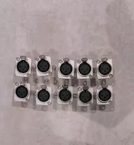 Neutrik NC3FD-L1 Female XLR D Type Chassis Socket Nickel Panel Mount Set of 10 - Picture 1 of 2