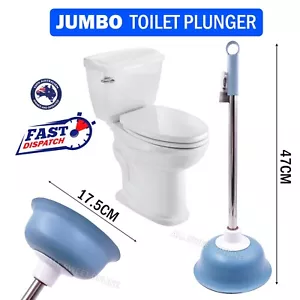 Jumbo Toilet Plunger Sink Drain Shower Bath Plunger Unblocker Plumbing Laundry - Picture 1 of 11