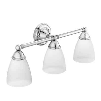 Moen YB2263CH Brantford Three Globe Bathroom Light in CHROME, Brand New! - Image 1 of 4