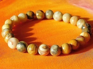 Pulsera hecha a mano con cuentas de piedras preciosas de 8 mm para hombre/dama - Ágata loca natural. - Imagen 1 de 3