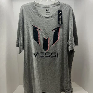 NEW Lionel Messi Collection Soccer T-Shirt Grey Black Pink Logo Size Mens 2X XXL - Picture 1 of 5